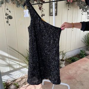 Sequin Alice + Olivia one shoulder cocktail dress
